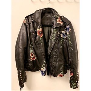 Blanknyc Floral Leather Jacket
